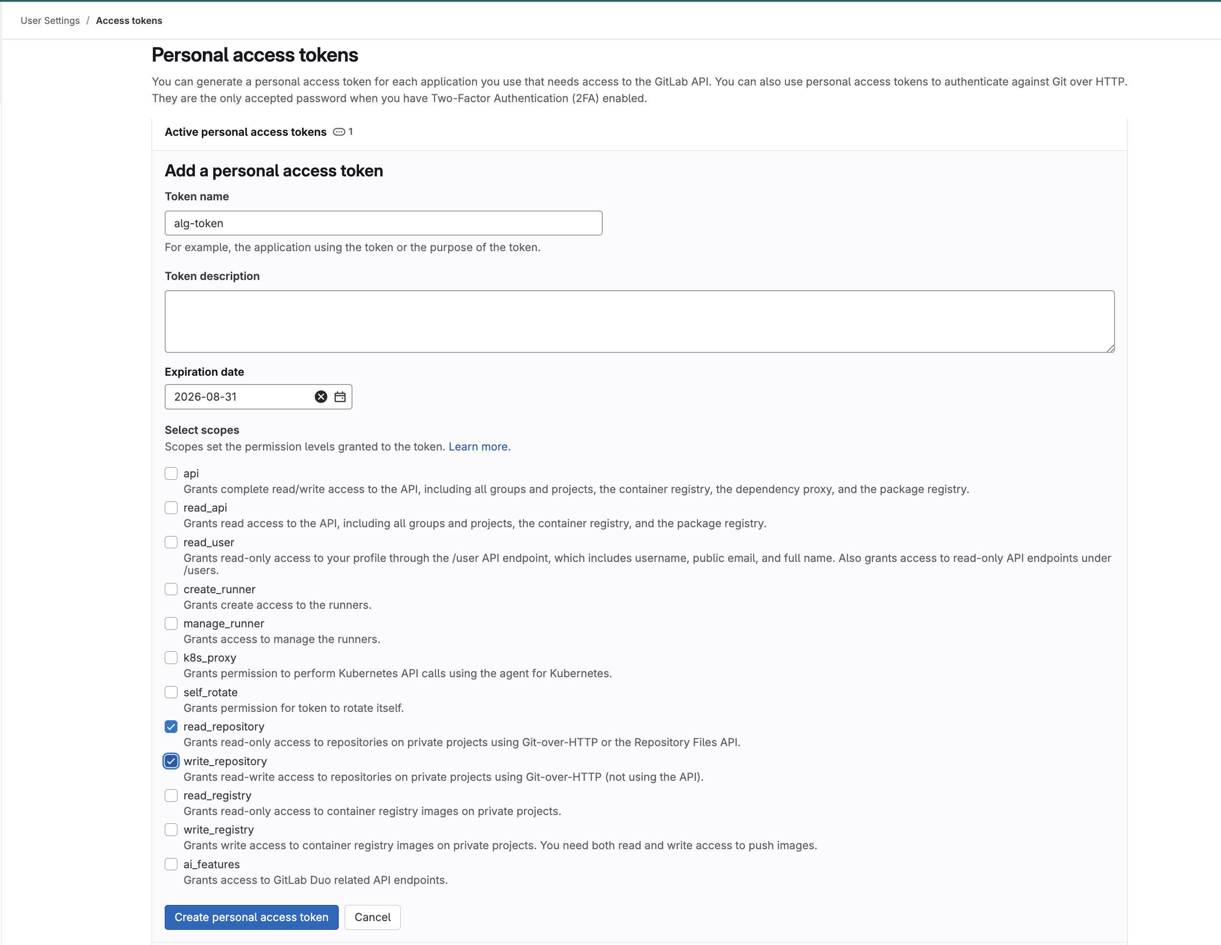 Generate an access token