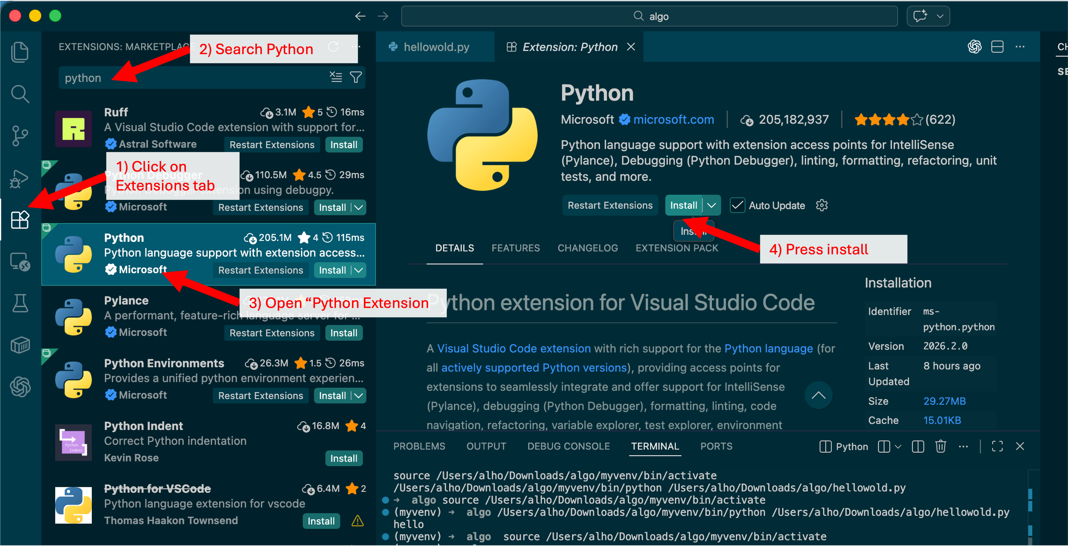 VS Code - python extension