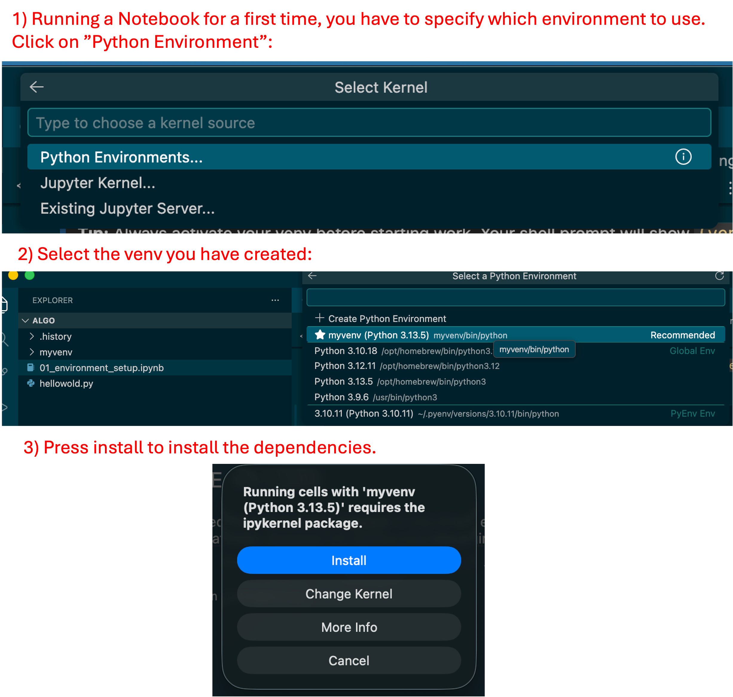 VS Code select kernel